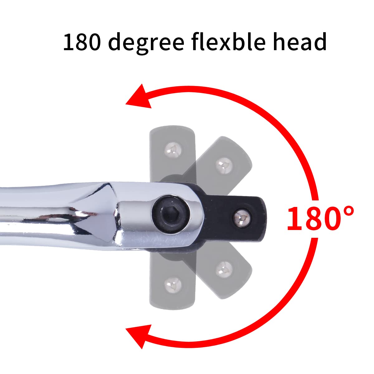 ESCULTORA 18Inch 1/2 3/8 Breaker Bar 180 Degree Rotatable Breaker Bar 1/2 Drive, Breaker Bar Set With 1/2 to 3/8 Adapter for breaking rusted, stubborn, stuck nuts and bolts