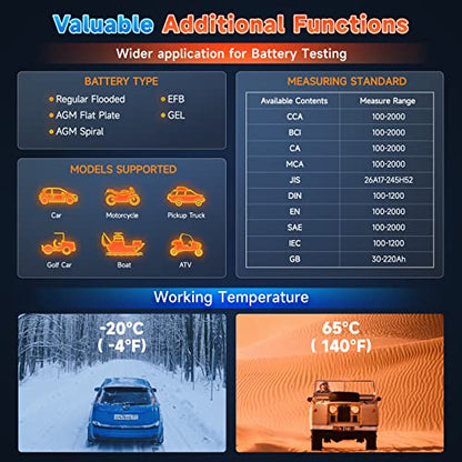 FOXWELL NT301 Plus 2 IN1 OBD2 Scanner Battery Tester, OBD2 Scanner Diagnostic Tool Check Engine Car Code Reader, 12V 100-2000 CCA Battery/Charging/Cranking Test, EVAP Live Data, Full OBDII Diagnosis