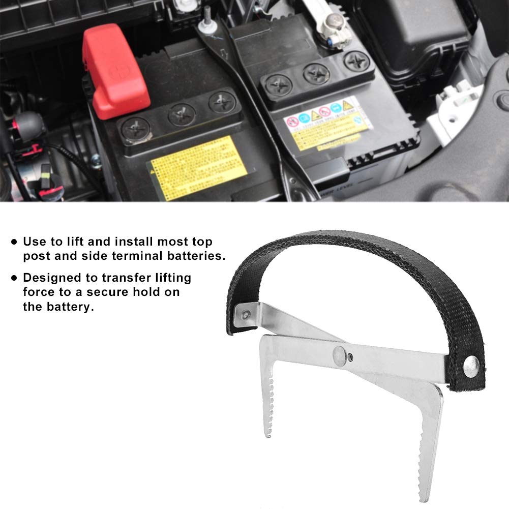 Battery Carrier, Universal Metal Car Battery Carrier Tool Adjustable Heavy Duty Side Sure Grip Battery Carrier Strap Replacement For 7inch Wide 60 Pounds Or Less Battery