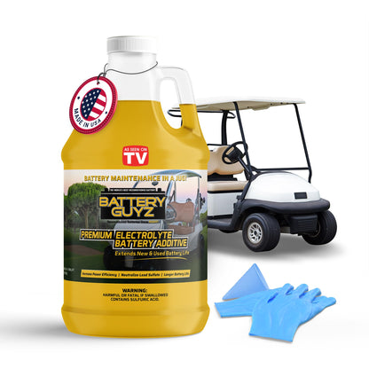 Battery Guyz Desulfator to Extend and Renew Battery Life - Golf Cart Batteries - Battery Acid Refill - Battery Restorer - 48v/12v/8v/6v Battery and All Batteries - 1 Gallon US (3.78 L), As Seen On TV