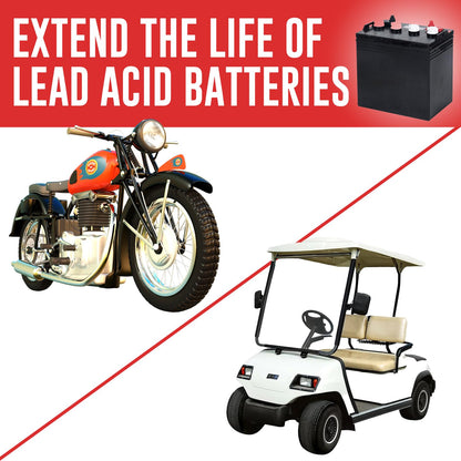 Battery Restore For Lead Acid Batteries - Made In USA - 64oz Formulated Solution Extends Battery Life & Expands Charge Capacity - Safe & Effective For Golf Carts, Motorcycles, Boats & ATVs - Non-Toxic