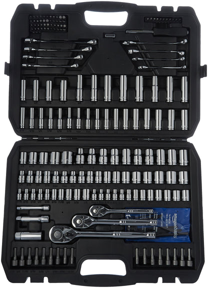 Amazon Basics Mechanic's Tool Socket Set With Case, 201-Piece